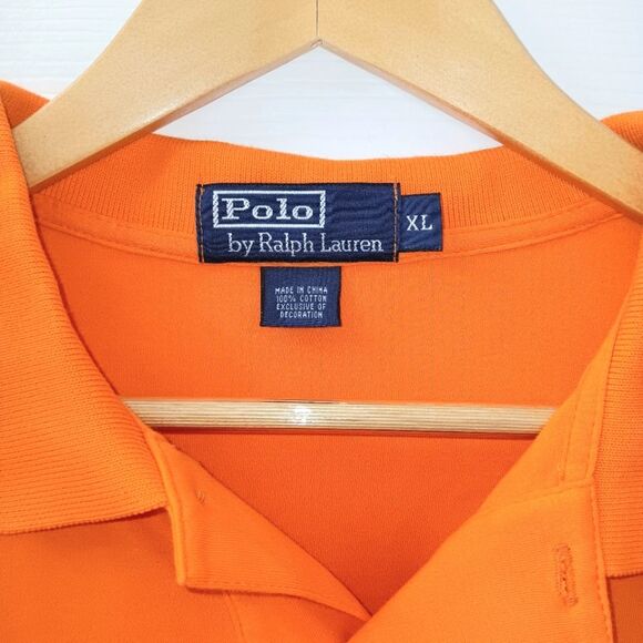POLO RALPH LAUREN Men’s Orange Classic Fit Polo Shirt XL Embroidered Logo - Picture 5 of 7